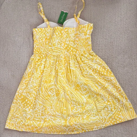 ๐ผ NEW Lilly Pulitzer Christine Yellow Sunglow Fit & Flare Sun Dress, Size 12 ๐ผ - Picture 3 of 8